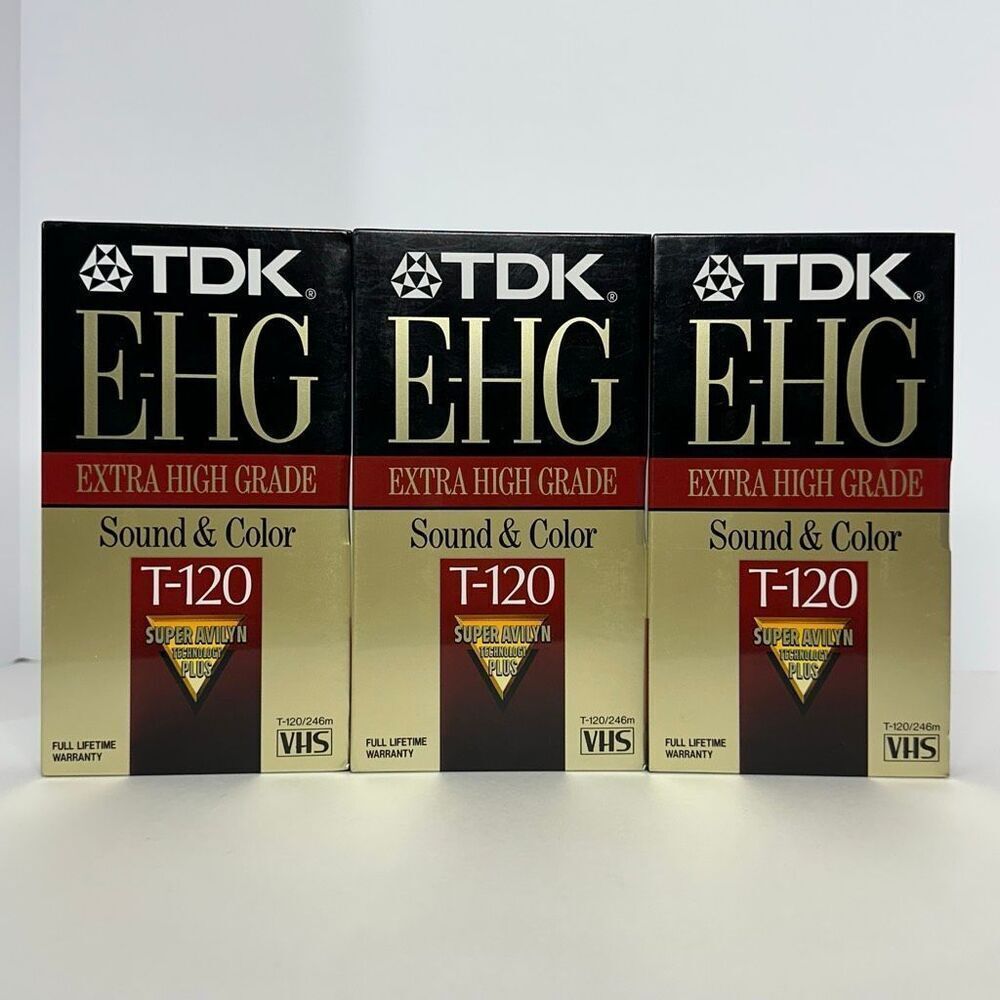 TDK EHG High Grade Recordable T-120 VHS Tapes – Set of 3